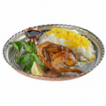 AkbarJoojeh (Fried Chicken in Butter served with Pomegranate Sos)