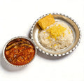 Gheymeh Bademjoon (Yellow Lentils Stew with Fried Eggplant and Rice)