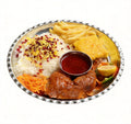 ZereshkPolo with Chicken (Barberry Rice and Fried Chicken)