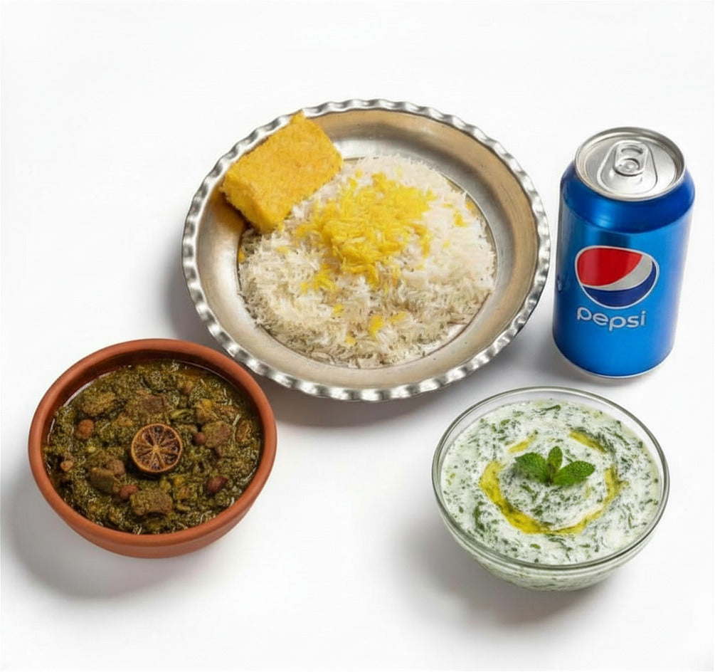 Ghormeh Sabzi (Herb & Kidney Beans Stew with Rice) Combo