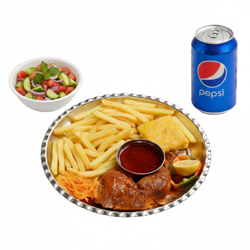 Khorak Morgh (Fried Chicken with French Fries) Combo
